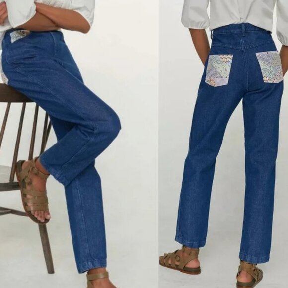 Anthropologie Denim - Anthropologie Carleen Floral Quilted Floral Straight Leg Jeans 28 NWT